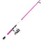 Zebco Roam Spinning Reel and 2-Piece Fishing Rod Combo, Durable Fiberglass Rod with ComfortGrip Handle, Right or Left-Hand Interchangeable Retrieve, Pink