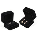 iSuperb Set of 2 Unit Classic Velvet Couple Double Ring Box Earring Jewelry Case Gift Boxes 2.7x2.7x1.6inch