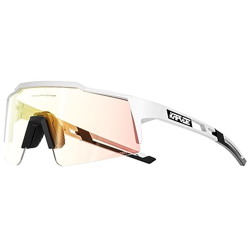 KAPVOE Photochromic Cycling Glasses Mountain Bike Sunglasses MTB Bicycle Riding Clear Colorful High Definition Lenses