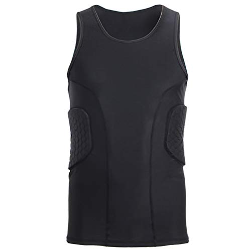 Minimal Men’s Padded Compression Shirt Sports Protective Vest Rash Guard Soccer Basketball Training Tank Top