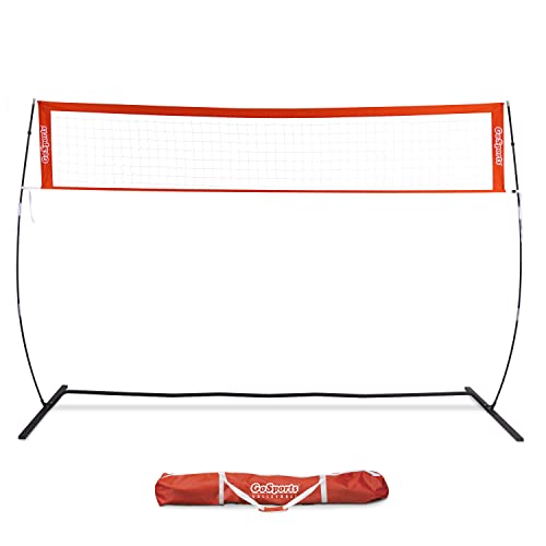 GoSports Freestanding Volleyball Training Net for Indoor or Outdoor Use - Instant Setup and Height Adjustable - 12 ft or 20 ft Sizes