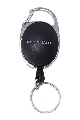 KeySmart Retractable Carabiner - Belt Clip Key Ring and Snap Badge Reel (1-Pack)