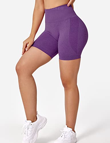 YEOREO Women Seamless High Waist Shorts Smile Contour Biker Shorts Gym Yoga Workout,