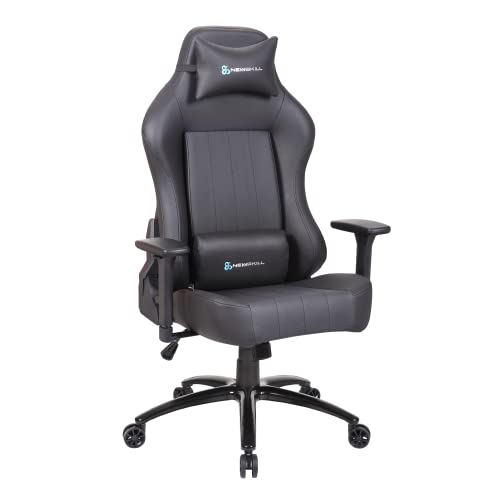 Newskill Akeron Professional Gaming Desk Chair, Breathable PU Leather, Adjustable Height, 180° Recliner, Gas Piston Class 4, 3D Adjustable Armrests, Lumbar and Cervical Cushion, Black