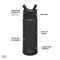Simple Modern 530mL Summit Water Bottle with Straw Lid - Gifts for Kids Travel Hydro Vacuum Insulated Flask Double Wall Liter - 18/8 Stainless Steel - Midnight Black