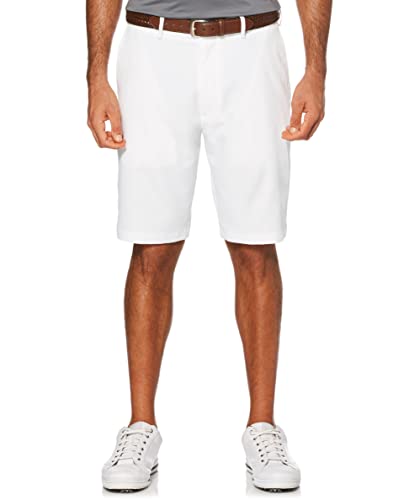 PGA TOUR Men's Flat Front Golf Short with Expandable Waistband, 9" Inseam, Bright White, 42