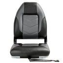 NORTHCAPTAIN Deluxe High Back Folding Boat Seat Stainless Steel Screws Included, Charcoal/Black(2 Seats)