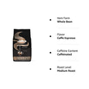 Lavazza Caffe Espresso Whole Bean Coffee Blend, Medium Roast, 2.2-Pound Bag