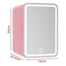 Cobuy Portable 8L Mini Makeup Fridge with LED Makeup Mirror Cosmetics Refrigerator Cooler, Pink