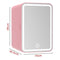 Cobuy Portable 8L Mini Makeup Fridge with LED Makeup Mirror Cosmetics Refrigerator Cooler, Pink