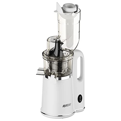 Abirday Slow Juicer, Large Inlet Cold Press Juice Extractor, Slow Masticating, Quiet Motor & Reverse Function, BPA-Free, 150 Watts, FFX Filter Easy to Clean PRO (white)
