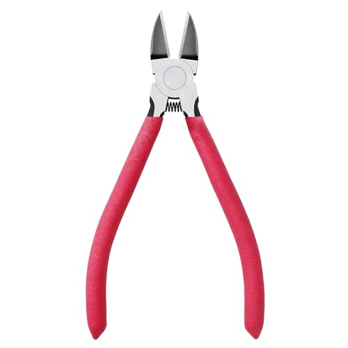 Wire Cutters 6 Inch Precision Flush Cut Pliers Ultra Sharp Side Cutter Clippers Sharp Diagonal Cutters for Crafts, Jewelry Making, Electronics Red