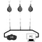 Cosmos Set of 3 Cable Management VR Pulley System for VR Headset and cable cords, VR Accessories Set with 3 Pulleys and 3 Adhesive Hooks