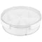 Square/Round Divided Serving Tray with Lid Removable Food Storage Containers with Individual Dishes Minimalist Divided Serving Platter Tray for Snack Candies Fruit Veggie Party Home (Round)