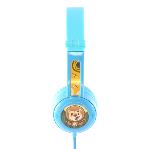 BuddyPhones Travel Kids Wired Headphones, Blue