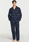 CQR Men's 100% Cotton Plaid Flannel Pajama Set, Brushed Soft Lounge & Sleep PJ Top & Bottom with Pockets HPJ200-NBL_Medium