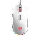 Fantech Gaming PC Mouse 10000 Adjustable DPI Wired RGB LED Light Seven Macro Button Computer Mice (X17) (White)
