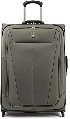 Travelpro Maxlite 5 Softside Expandable Upright 2 Wheel Luggage, Lightweight Suitcase, Men and Women, Slate Green, Checked-Medium 26-Inch, Maxlite 5 Softside Lightweight Expandable Upright Luggage