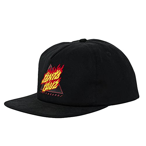 SANTA CRUZ Flamed Not A Dot Snapback Cap Mens, Black, One Size