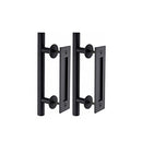 12" Barn Door Handle Sliding Flush Pull Wood Door Gate Hardware Stainless Steel (2X, Black)