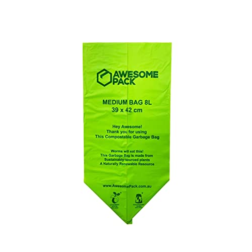 Compostable Bin Liners 8L Kitchen Garbage Bags Biodegradable [39x42cm]