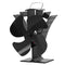 VODA New Designed 2 Blades Heat Powered Stove Fan for Wood/Log Burner/Fireplace - Eco Friendly Black