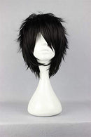 COSPLAZA Cosplay Wig Short Rock Spiky Straight Dark Black Heat Resistant Synthetic Hair 30cm Anime Full Hair