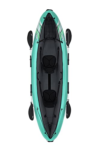 Bestway Hydro Force 2 Person Inflatable Kayak | Ventura Kayak Set with Hand Pump, Paddles and Storage Bag, Turquoise, 86 x 333 x 113 cm