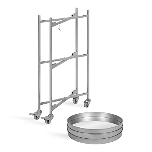 Kate and Laurel Celia Modern Glam 3-Tier Bar Cart, 14 x 14 x 28, White, Decorative Round Serving Cart with Lockable Wheels