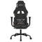 vidaXL Gaming Chair with Footrest Swivel Computer Chair Throne Recliner Armchair Office Bedroom Adjustable Black and Camouflage Fabric