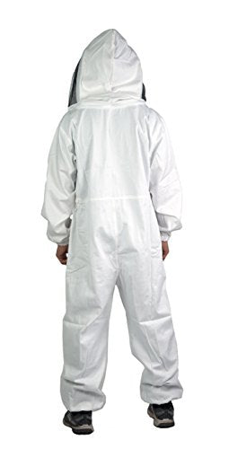 VIVO Professional Large Cotton Full Body Beekeeping Suit with Veil Hood (Bee-V106)