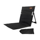 koolsoo Beach Chair with Back Support Foldable Chair Easy to Fold and Carry Beach Lounger Portable Stadium Chair Beach Floor Chair for Park Trekking, Black