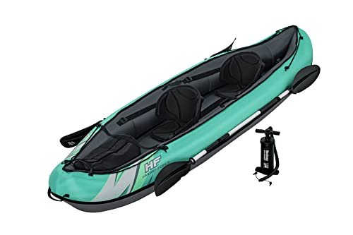 Bestway Hydro Force 2 Person Inflatable Kayak | Ventura Kayak Set with Hand Pump, Paddles and Storage Bag, Turquoise, 86 x 333 x 113 cm