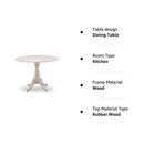 East West Furniture DMT-ABC-TP Dublin Kitchen Dining Table - a Round Wooden Table Top with Dropleaf & Pedestal Base, 42x42 Inch, Wirebrushed Buttercream