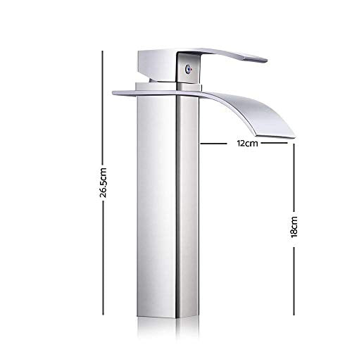 Cefito Basin Mixer Tap, 7.5l/min Bathroom Taps Filter Swivel Brass Faucet Kitchen Sink Water Faucets Spray Head Bath Fixtures Home Laundry Vanity Improvement, Hot and Cold Switch Silver