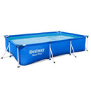 Bestway Steel Pro 9.8' x 6.6' x 26" Rectangular Steel Frame Above Ground Outdoor Backyard Swimming Pool Set with 330 GPH Filter Pump