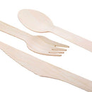 100/Pkt Wooden Cutlery Set - Disposable Biodegradable Eco Knives Forks Spoons