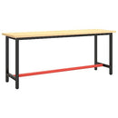 vidaXL Heavy-Duty Powder-Coated Metal Work Bench Frame - Matte Black and Matte Red - Durable with Reinforced Bars, Easy Assembly, Suitable for Various Tasks