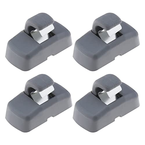 4PCS Car Sun Visor Hook Clips 3B0857561B 21312312231 Compatible with Transporter T4 Van Camper Compatible with Caddy Van MK3 Compatible with Golf MK4 Grey