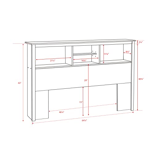 Prepac Manhattan Double/Queen Storage Headboard Espresso