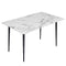 Kitchen Dining Table Marble Tabletop: Rectangular 120cm Modern Sintered Stone Cold Jadeite Pattern High Gloss Marble Effect Top Dinner Tables 4 Seater with Tapered Metal Legs Living Room Furniture