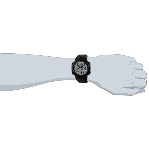 Cemavin Mens Digital Sports Watch, Waterproof LED Screen Large Face Military Watches and Heavy Duty Electronic Simple Army Watch with Alarm, Stopwatch, Luminous Night Light - Black