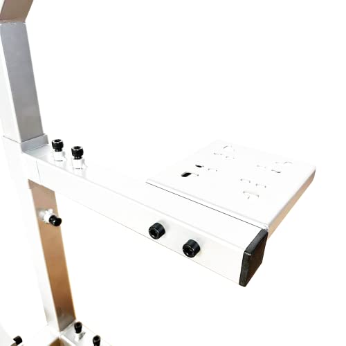 GTR Simulator GTA Model White Frame with Adjustable White Red Leatherette Racing Seat Racing Driving Gaming Simulator Cockpit Chair