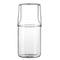 Bedside Water Carafe Set with Tumbler Glass Set for Bedroom Nightstand, Glass Mouthwash Bottle for Bathroom,Household Glass Juice Water Pitcher,Cold Water Bottle with Cup Set,17.5 oz/500ml (Clear)