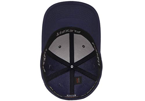 Flexfit Mens Ultrafibre Airmesh Fitted Cap Hat, Navy, Large-X-Large US