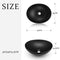 Luxsuite Bathroom Basin Bathroom Sink Vessel Wash Basin Washing Vanity Bowl Above Counter Hand Toilet Bath Countertop Oval Ceramic Basin Black