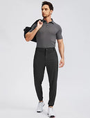 Soothfeel Men's Golf Joggers Pants with 5 Pockets Slim Fit Stretch Sweatpants Running Travel Dress Work Pants for Men, 01-Black, Large