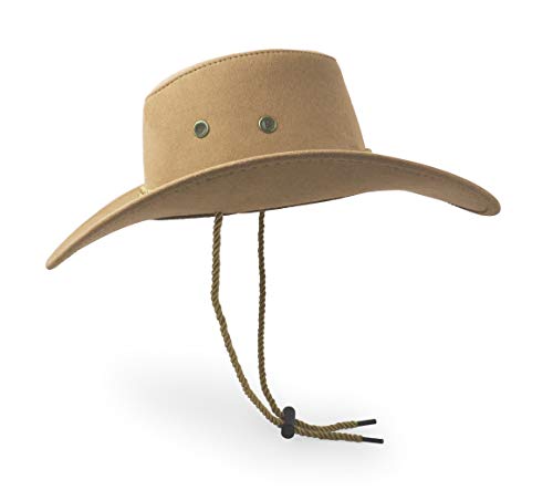 UltraKey Cowboy Hat, Sun Hat Faux Felt Leather Suede Travel Cap Western Hat Outdoor Sun Protect Beige