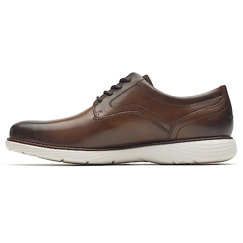 ROCKPORT Men's Garett Plain Toe Oxford, Cognac, 10 US