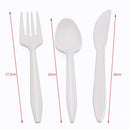 Ganfaner [50sets 15cm] 50+50+50 Cutlery Set for Party Camping Travel Catering, Reusable Dinnerware Knife Spoon Fork, Portable for Happy Healthy Sustainable use, Compostable Plant-Based Material